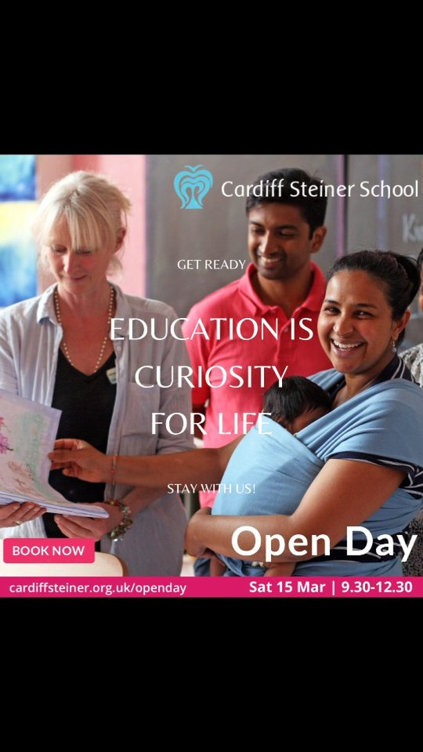 THIS SATURDAY 15 March. Discover what makes Steiner Waldorf Education so special. 

OPEN DAY at Cardiff Steiner School.

All Welcome - for parents, educators and the simply curious.

Find out more and BOOK at the link in our Bio

#cardiff_steiner_school 
#waldorfeducation 
#steinereducation 
#waldorfopenhouse